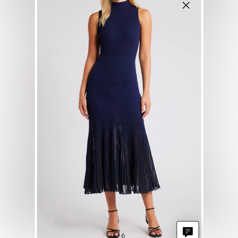 Metallic Sleeveless Rib Sweater Dress